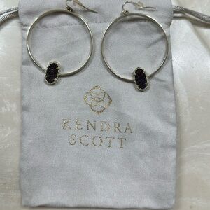Kendra Scott Elora Gold & Purple Hoop Earrings. Pre-owned.